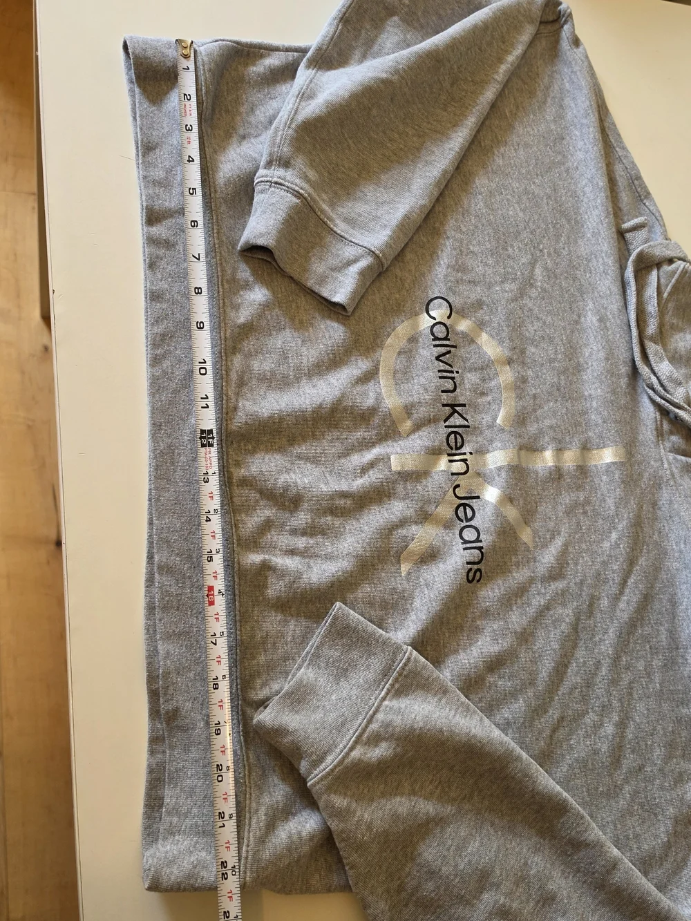 Calvin Klein Jeans Heather Gray Logo Hoodie Sweatshirt